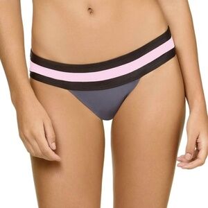 PilyQ Banded Color Block Teeny Bikini Bottom in Amethyst Sz. S